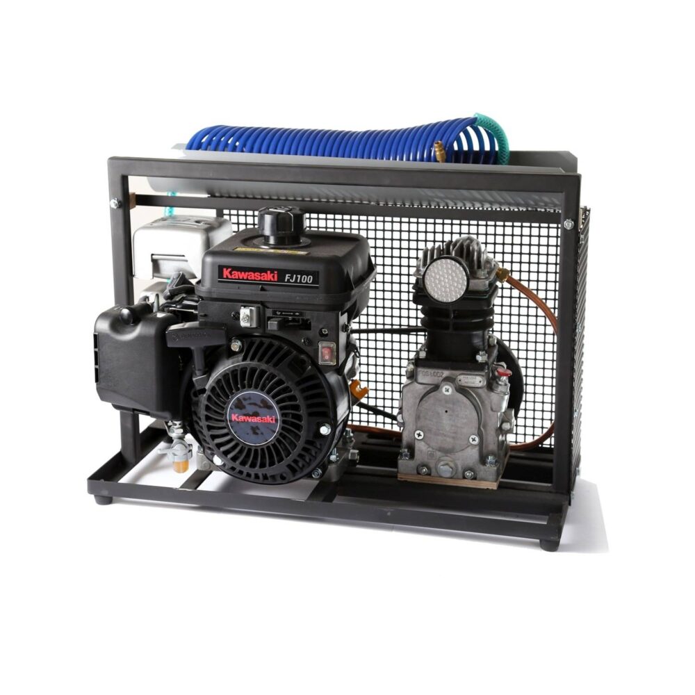 Agregát spalovacího čtyřtaktního motoru s kompresorem BLAF-1c se spirálovou hadicí