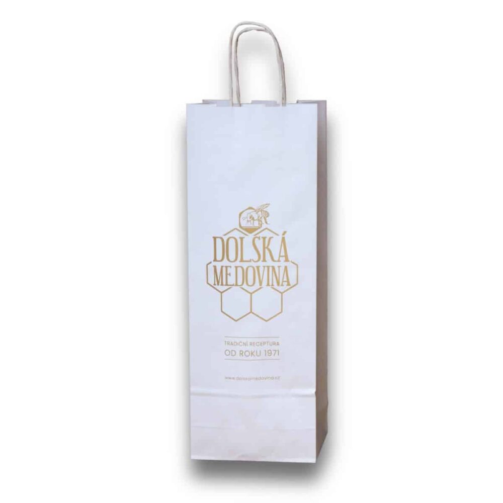 Taška papírová na láhev Dolské medoviny