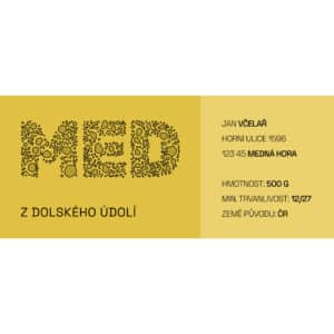 Etikety na med - vzor 1 (vlastní popis)