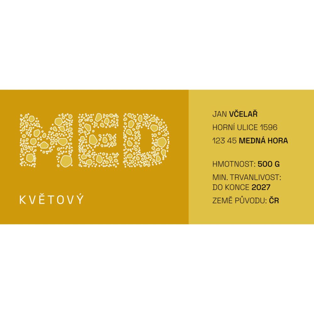 Etikety na med - vzor 1 (květový)