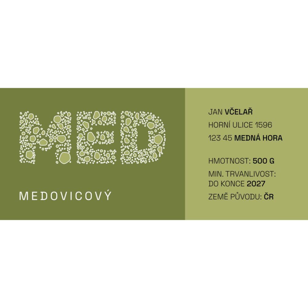 Etikety na med - vzor 1 (medovicový)
