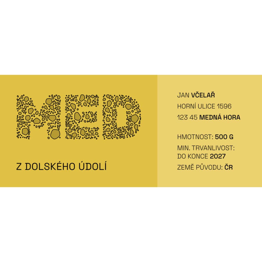 Etikety na med - vzor 1 (vlastní popis)