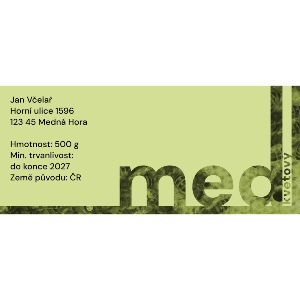 Etikety na med - vzor 2 (květový)