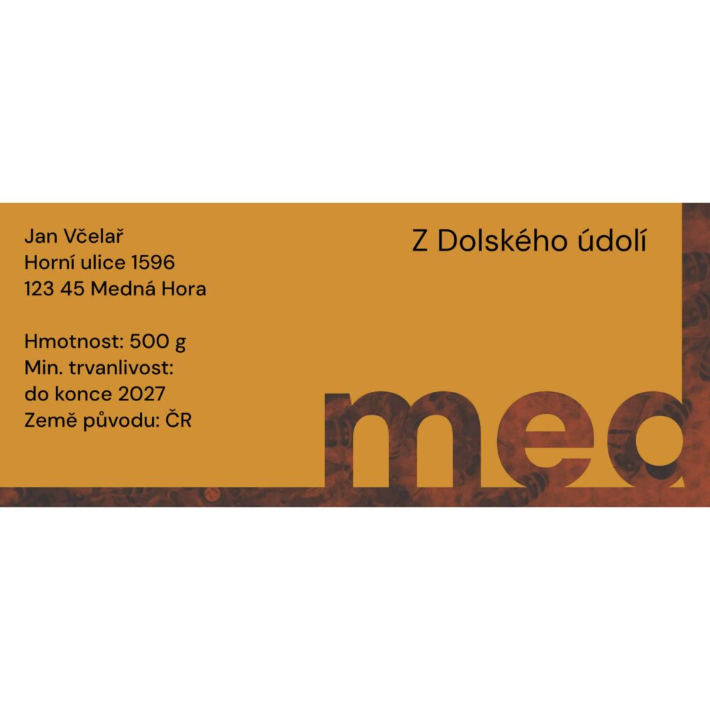 Etikety na med - vzor 2 (vlastní popis)