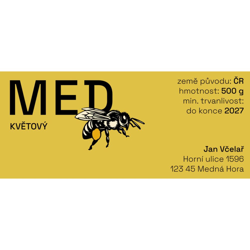 Etikety na med - vzor 3 (květový)