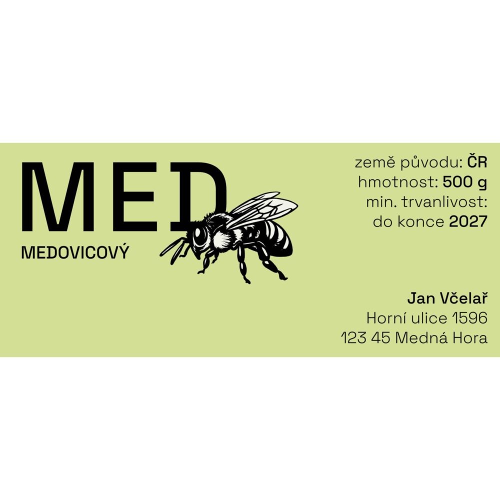 Etikety na med - vzor 3 (medovicový)